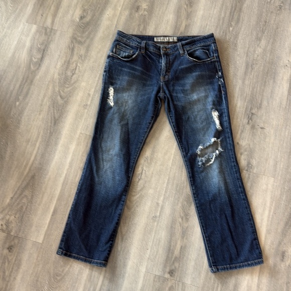 Guess Blue cropped Distressed blue denim low / mid rise jeans size 27 - Picture 2 of 10
